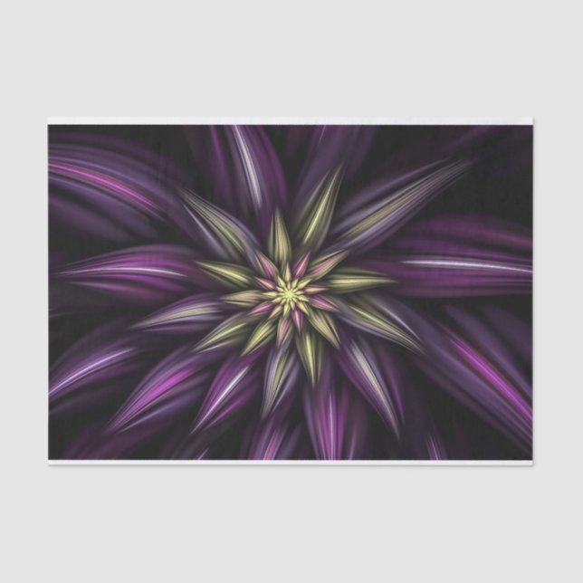Purple Gold Fractal Flower Tissue Paper (Front)