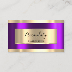 Purple Gold Framed Elegant Professional Mooddeern Business Card