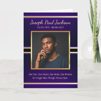 Purple Gold Funeral Service Folded Program Programme