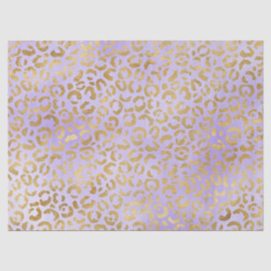 Purple Gold Glam Leopard Print Tissue Paper