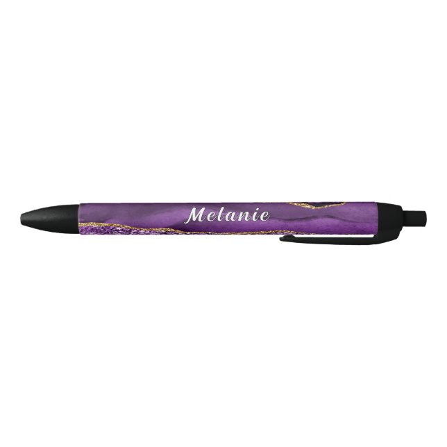 Purple Gold Glitter Custom Name Pen (Bottom)