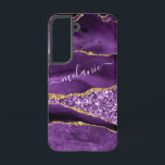 Purple Gold Glitter Custom Your Name Personalised Samsung Galaxy Case<br><div class="desc">Samsung Galaxy Cases or iPhone Cases with Agate Purple Violet Gold Glitter Geode Custom Name Sparkle Marble Personalised Birthday - Anniversary or Wedding Gift / Suppliest - Add Your Name - Text or Remove - Make Your Special Gift - Resize and move or remove and add text / elements with...</div>