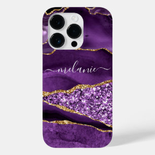 Purple Gold Glitter iPhone Case Gift Custom Name