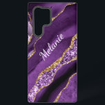 Purple Gold Glitter Marble Custom Your Name Samsung Galaxy Case<br><div class="desc">Samsung Galaxy Case or iPhone Case with Agate Purple Violet Gold Glitter Geode Custom Name Sparkle Marble Personalised Birthday - Anniversary or Wedding Gift / Suppliest - Add Your Name - Text or Remove - Make Your Special Gift - Resize and move or remove and add text / elements with...</div>