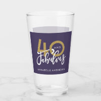 purple gold glitter modern stylish 40th birthday