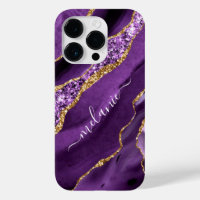 Purple Gold Glitter Sparkly Your Name iPhone Case
