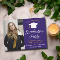 Purple Gold Graduate Photo 2025 Graduation Party