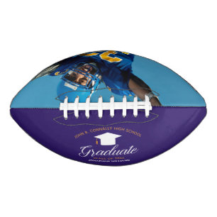 Purple Gold Graduation Custom Graduate Photo Football