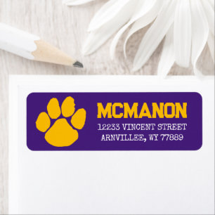 Purple & Gold Graduation Return Address Labels