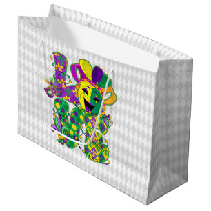 PURPLE GOLD GREEN MARDI GRAS LOVE LARGE GIFT BAG