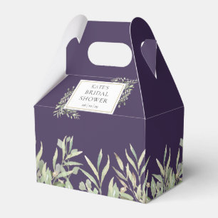 Purple Gold Greenery Bridal Shower Favour Box