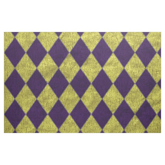 Purple & Gold Jester Harlequin Fabric (Fat Quarter)