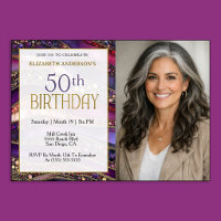 Purple Gold Jewelled Strata 50th Birthday Photo