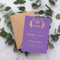 Purple gold laurel wreath 2025 Graduation Party