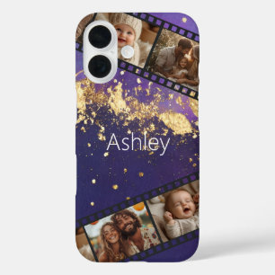 Purple & Gold Leaves Film Strip Photo  iPhone 16 Case
