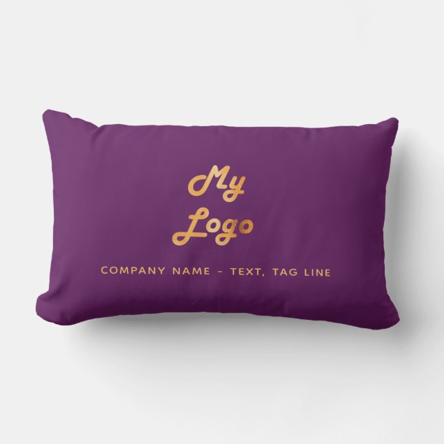 Purple gold logo business hotel rental pool lumbar cushion (Front)