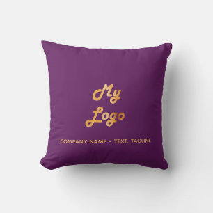 Purple gold logo business pool cushion