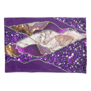 Purple Gold Luxury Elegant Design Liquid Texture  Pillowcase