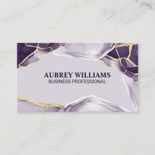 Purple Gold Marble Stone Business Card