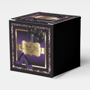 Purple & Gold Metallic - Birthday    DIY Text Favour Box