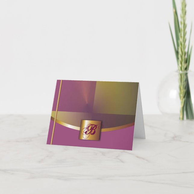 Purple/Gold Monogram Card (Front)
