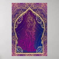 Purple & Gold Moroccan Arabian Belly Dancing Glam
