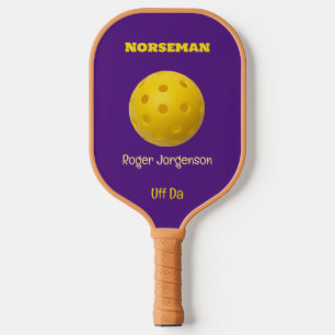 Purple Gold Norseman Custom Uff Da Pickleball Paddle