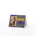Purple & Gold Paw Print Graduation Folding 2 Photo