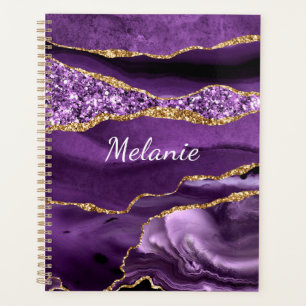 Purple Gold Planner with Custom Name