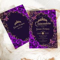 Purple Gold Quinceanera