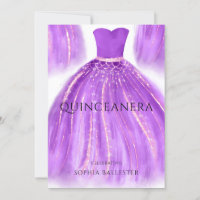 Purple & Gold Quinceanera Mermaid Dress Gown Party