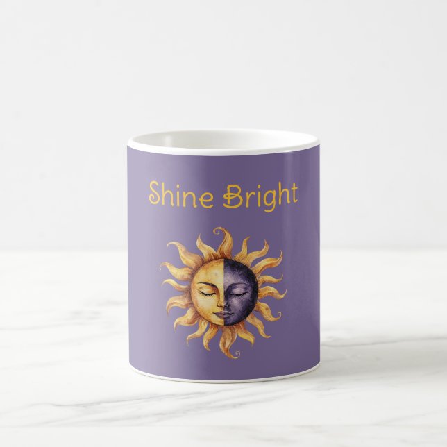 Purple Gold Shine Bright Sun Coffee Mug (Center)