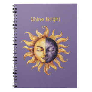 Purple Gold Shine Bright Sun Notebook