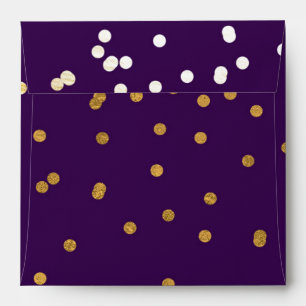 Purple & Gold Shiny Confetti Dots Chic Modern Envelopes