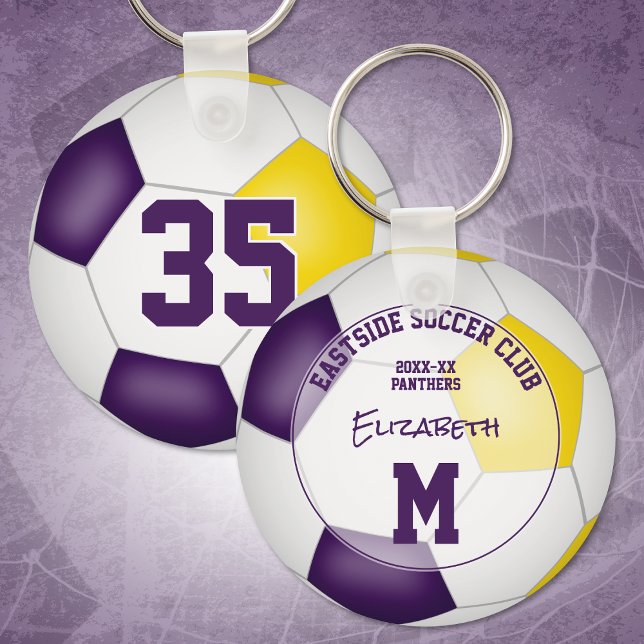 purple gold soccer club team colours sports gifts key ring (Creator Uploaded)