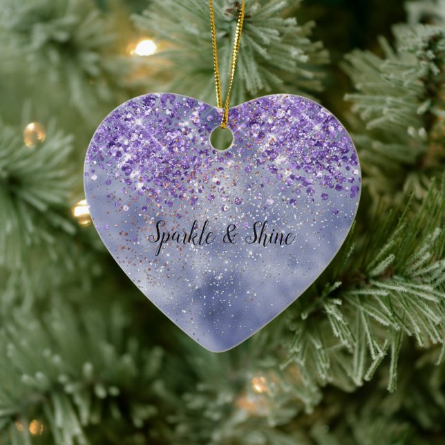 Purple Gold Sparkle Ceramic Tree Decoration (Tree)