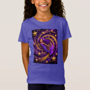 Purple Gold Star Mermaid Optical Illusion   Fantas T-Shirt