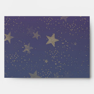 Purple Gold Stars Confetti Envelopes