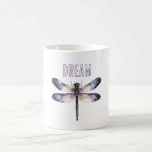 Purple Gold Stars Dragonfly Coffee Mug