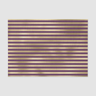 PURPLE & GOLD STRIPE PATTERN TISSUE PAPER