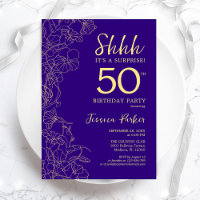 Purple Gold Surprise 50th Birthday