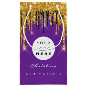 Purple Gold Sweet 16th Bridal Wedding Cosmetics  Small Gift Bag