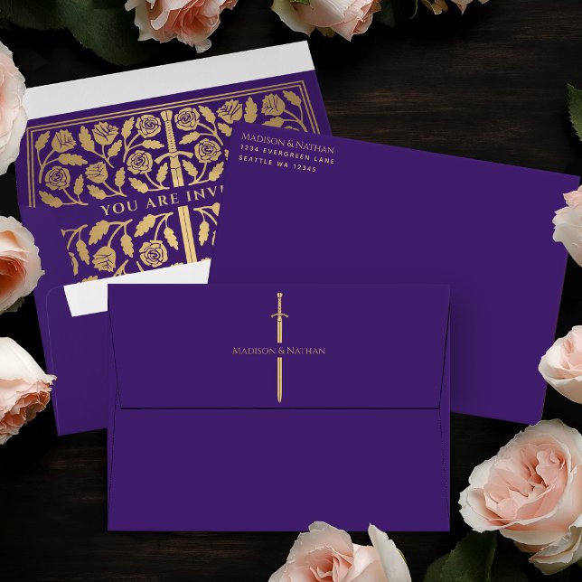 Purple Gold Sword Royal Fantasy Wedding Envelope (Creator Uploaded)