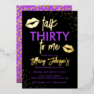 Purple Gold Talk Thirty To Me Leopard 30th