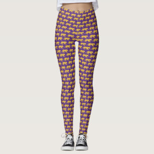 Purple & Gold Tiger Print Leggings   LSU Outfit