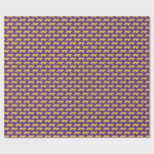 Purple & Gold Tiger Print Wrapping Paper   LSU