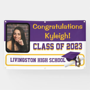 Purple & Gold Vinyl Graduation Banner