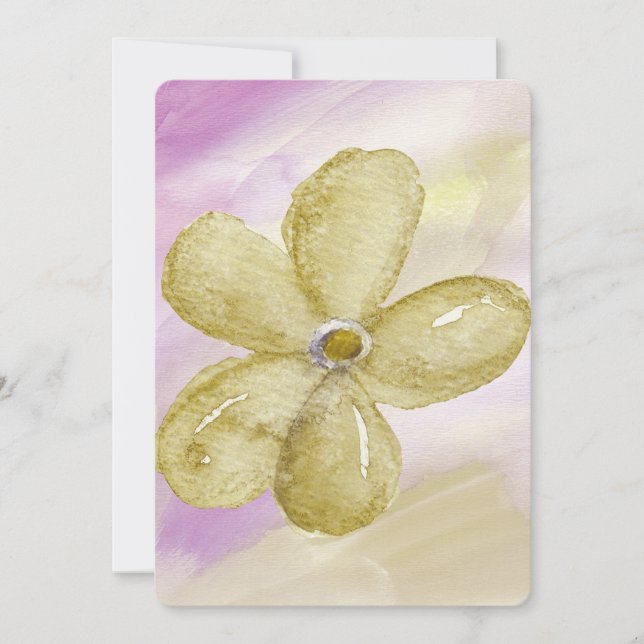 Purple Gold Watercolor Baby Shower Invitation (Front)