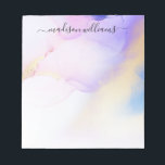 Purple Gold Watercolor Luxury Abstract Custom Name Notepad<br><div class="desc">Easily personalise this glamourous style abstract lilac watercolor paint and faux gold spray background with your custom name.</div>