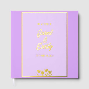 Purple Gold Wedding Foil Guest Book